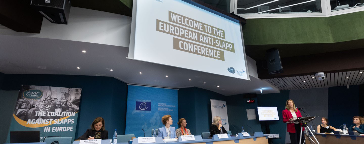 Posverdad. Roberta Metsola, presidenta del Parlamento Europeo, interviene en la Conferencia Europea Anti-SLAPP realizada el 20 de octubre de 2022