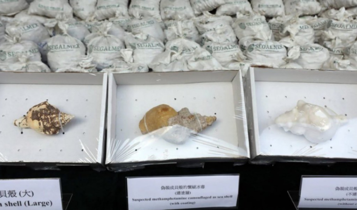 Detienen gran cargamento de metanfetamina en bolsas de Segalmex en Hong Kong