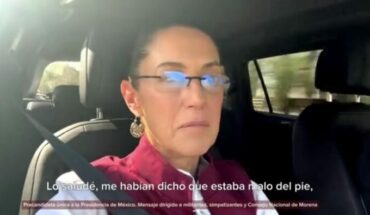 Sheinbaum clarifies that he went to the National Palace to deliver documents and see how AMLO’s foot continues