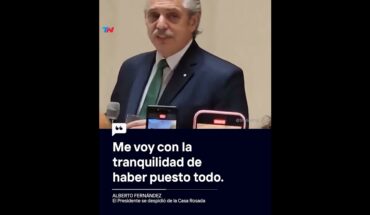 Video: Alberto Fernández se despidió de la Casa Rosada: “Estamos dejando un país que está funcionando”