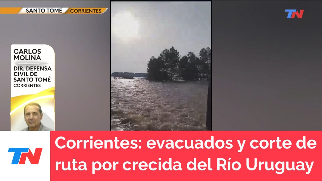 CORRIENTES I Familias evacuadas y corte de ruta por la crecida del Río Uruguay