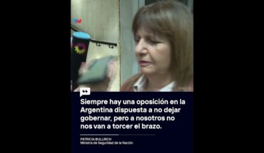 Video: “Siempre hay una oposición en Argentina dispuesta a no dejar gobernar” Patricia Bullrich