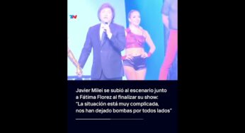 Video: Javier Milei se subió al escenario junto a Fátima Florez al finalizar el espectáculo
