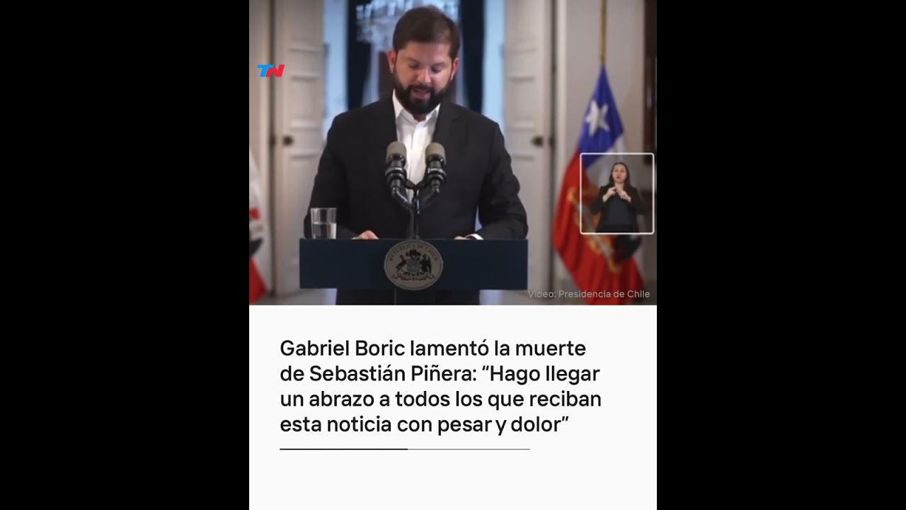El actual presidente de Chile declaró tres días de duelo por la muerte de Sebastián Piñera I #Shorts