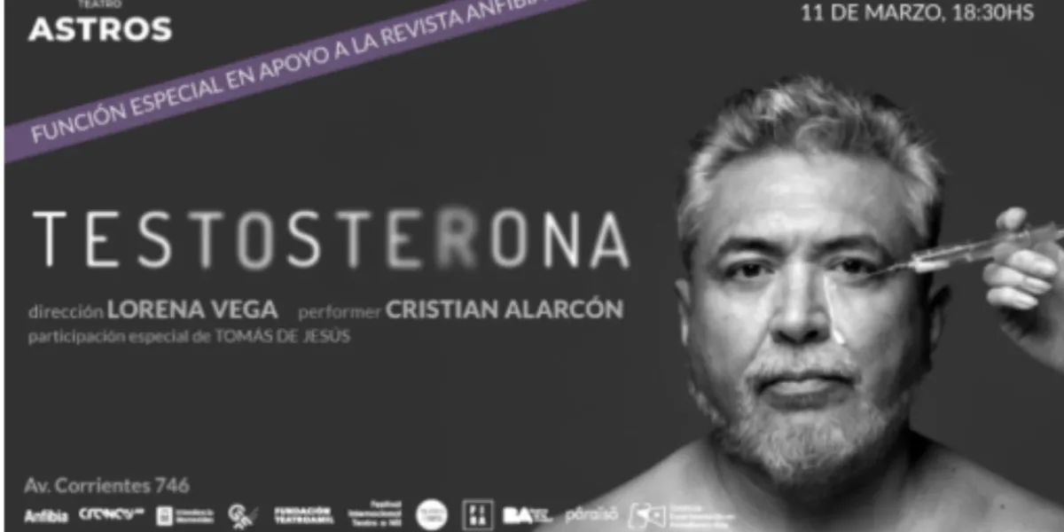 La obra de teatro "Testosterona" realizará una función en beneficio de la revista Anfibia