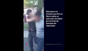 Video: Detuvieron al hombre que tiró un fierro sobre un auto que circulaba por Av. Libertador