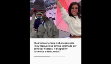 Video: El cariñoso mensaje de Lapegüe a su compañera Roxy Vázquez que estuvo internada por dengue