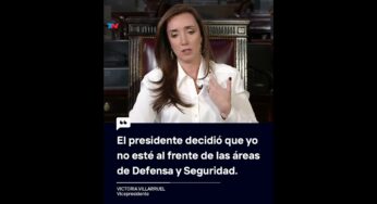Video: “El presidente decidió que yo no esté al frente de Defensa y Seguridad” Victoria Villarruel