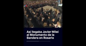 Video: Así llegaba Javier Milei al Monumento de la Bandera en Rosario