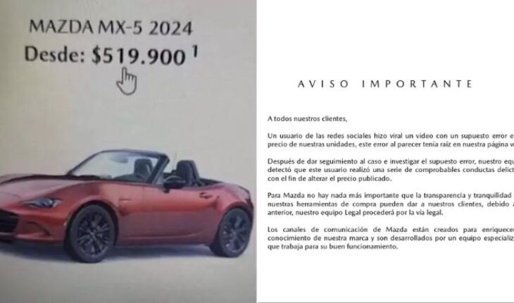 Mazda affirms that it will proceed legally against young man who tries to buy car for 520 pesos – MonitorExpresso.com
