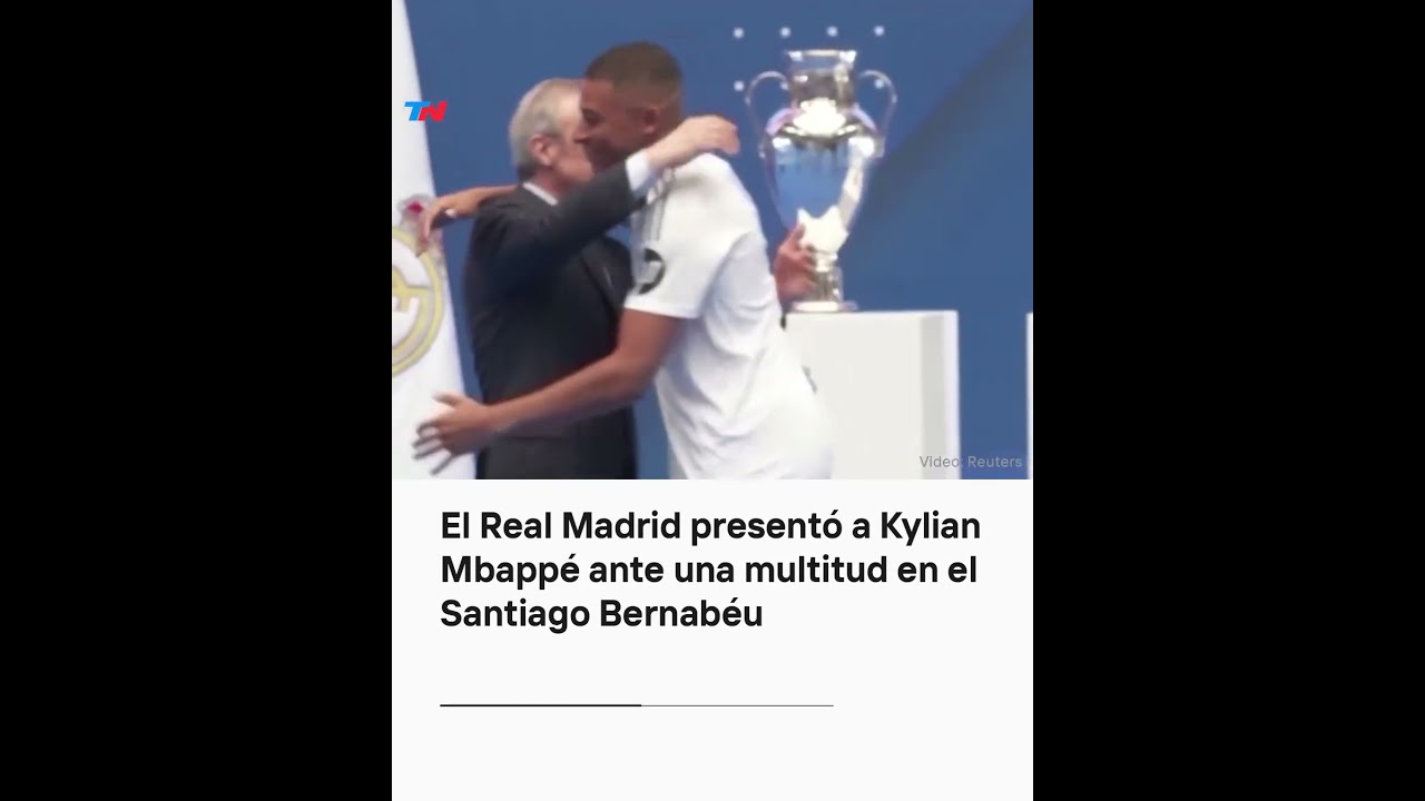 El Real Madrid presentó a Kylian Mbappé ante una multitud en el estadio Santiago Bernabéu